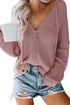 Zipper V-Neck Dropped Sleeve Hooded Solid Sweater
